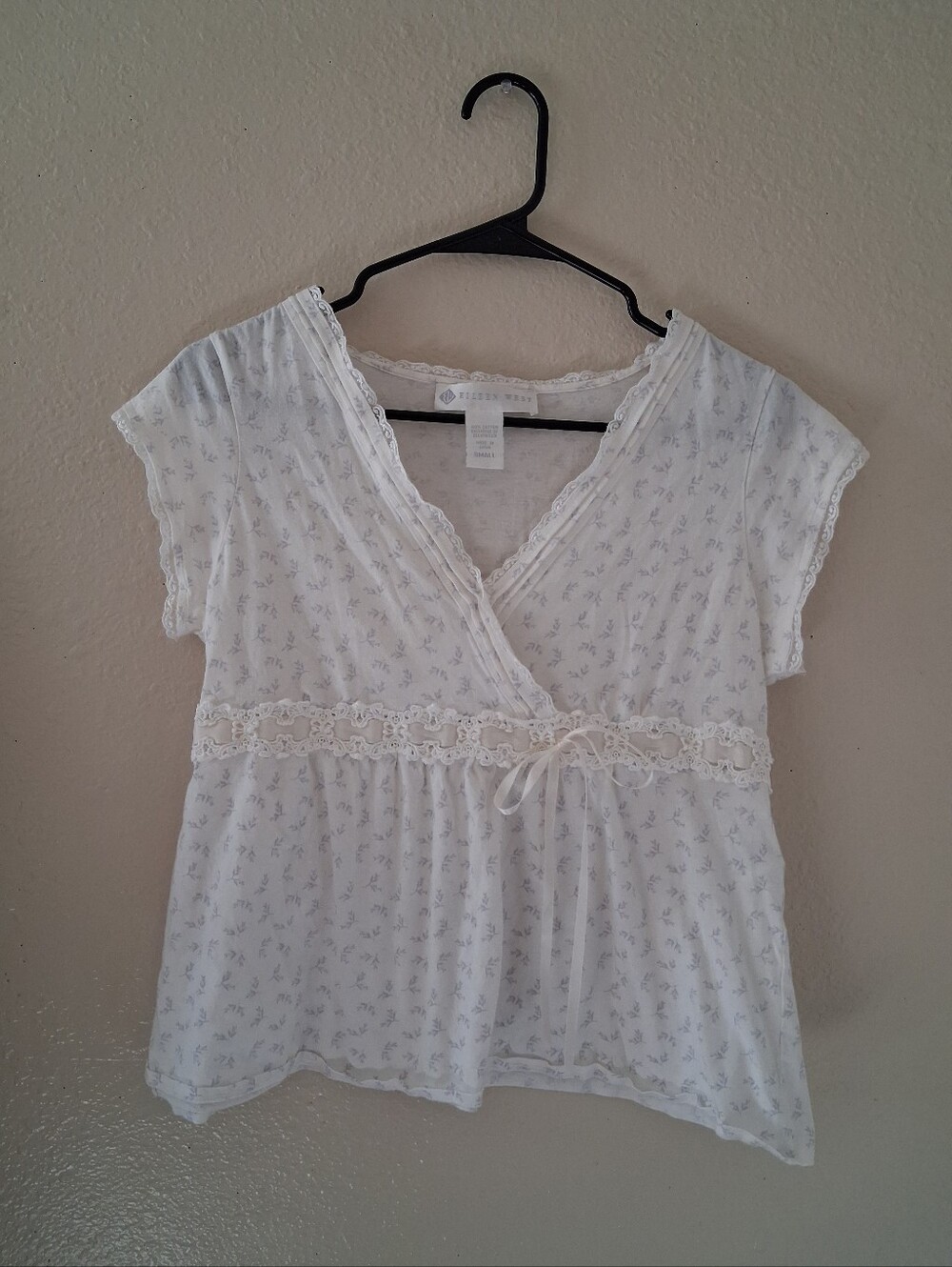Y2K Vintage Floral Lace Babydoll Top - Eileen West - Picture 2 of 5